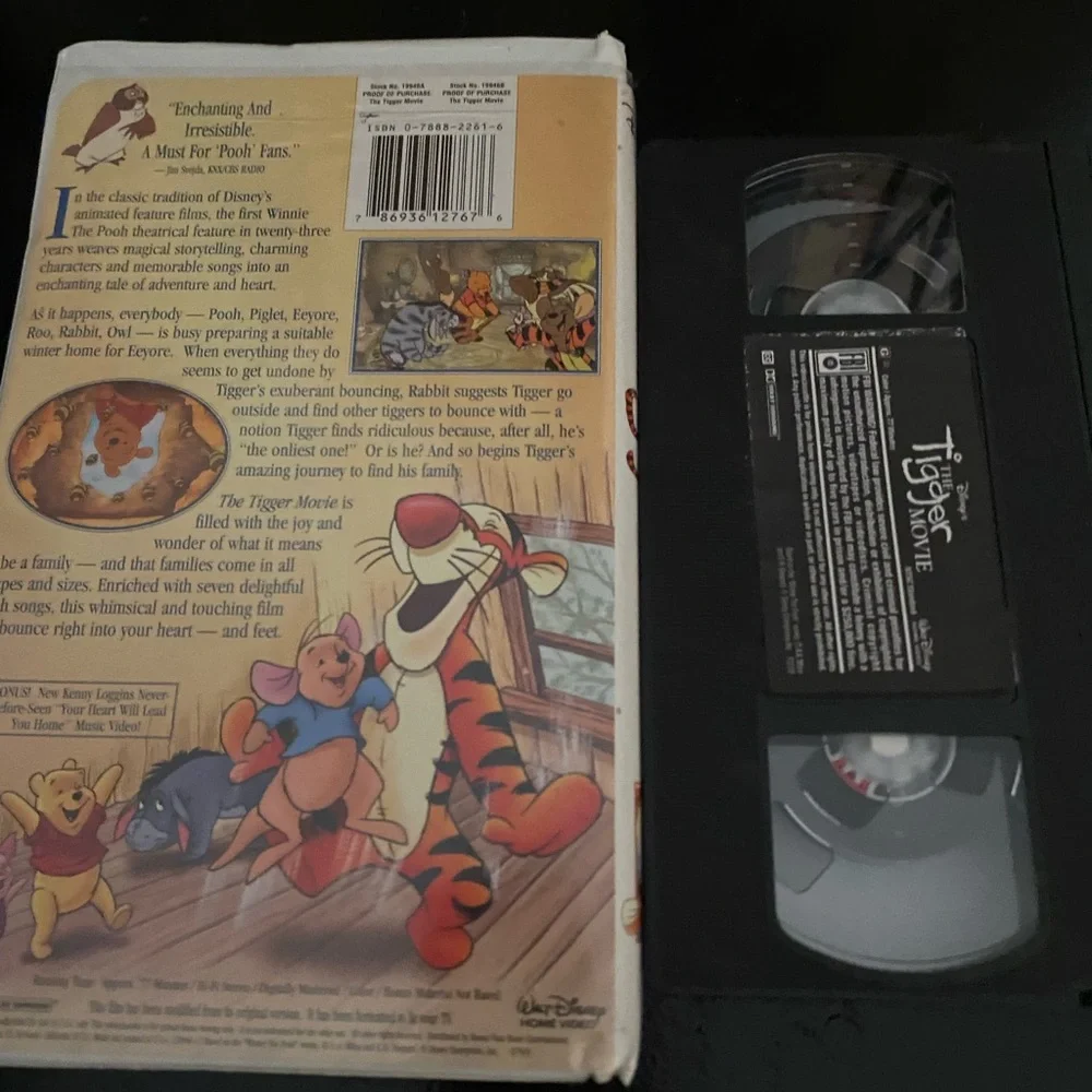 Disney Tigger Movie VHS Cover - Orange, Cream, Black